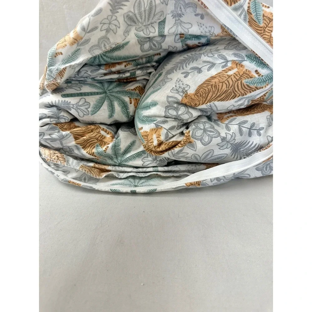 House of Verdi Tiger Palm Tree Jungle Print King Sheet Set Boho Bungalow